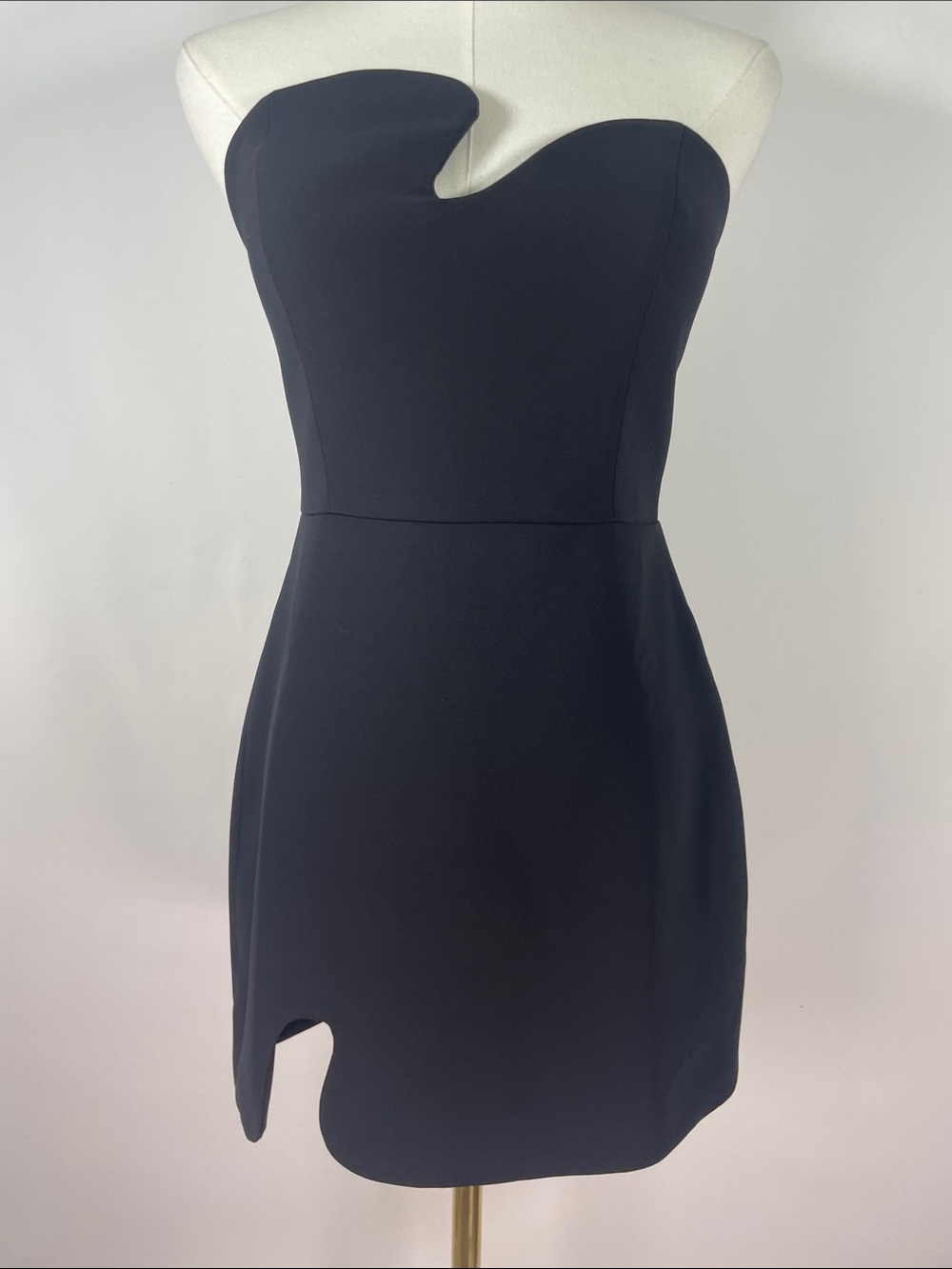 Amanda Uprichard Black Strapless Puzzle Mini Dress - Size S